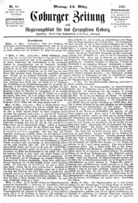 Coburger Zeitung Montag 13. März 1865