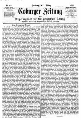 Coburger Zeitung Freitag 17. März 1865