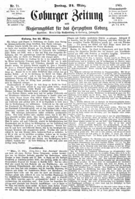 Coburger Zeitung Freitag 24. März 1865