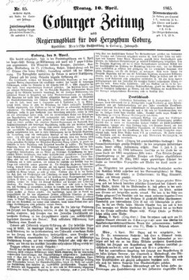 Coburger Zeitung Montag 10. April 1865