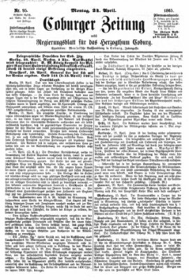 Coburger Zeitung Montag 24. April 1865