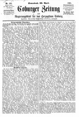 Coburger Zeitung Samstag 29. April 1865