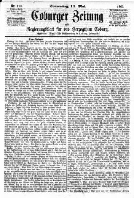 Coburger Zeitung Donnerstag 11. Mai 1865