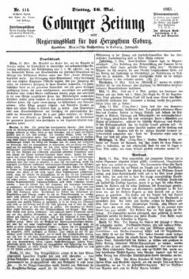 Coburger Zeitung Dienstag 16. Mai 1865