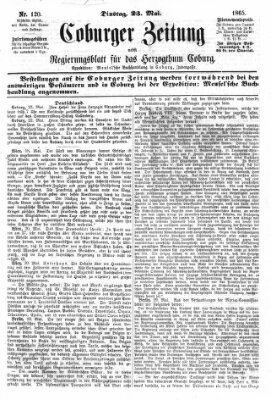 Coburger Zeitung Dienstag 23. Mai 1865