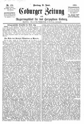 Coburger Zeitung Freitag 2. Juni 1865