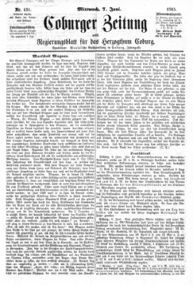 Coburger Zeitung Mittwoch 7. Juni 1865