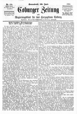 Coburger Zeitung Samstag 10. Juni 1865