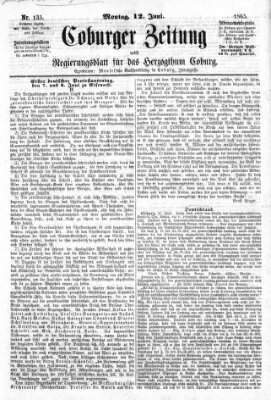 Coburger Zeitung Montag 12. Juni 1865