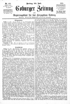 Coburger Zeitung Freitag 14. Juli 1865