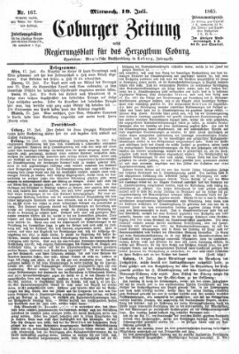 Coburger Zeitung Mittwoch 19. Juli 1865