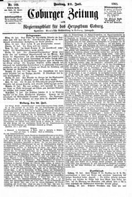 Coburger Zeitung Freitag 21. Juli 1865