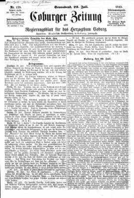 Coburger Zeitung Samstag 22. Juli 1865