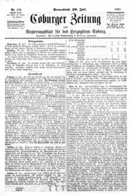 Coburger Zeitung Samstag 29. Juli 1865