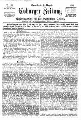 Coburger Zeitung Samstag 5. August 1865