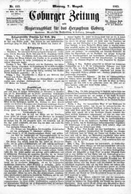 Coburger Zeitung Montag 7. August 1865