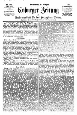 Coburger Zeitung Mittwoch 9. August 1865