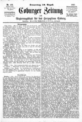 Coburger Zeitung Donnerstag 10. August 1865