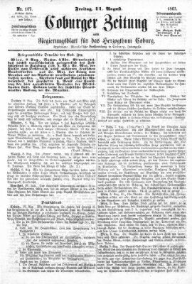 Coburger Zeitung Freitag 11. August 1865