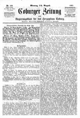 Coburger Zeitung Montag 14. August 1865