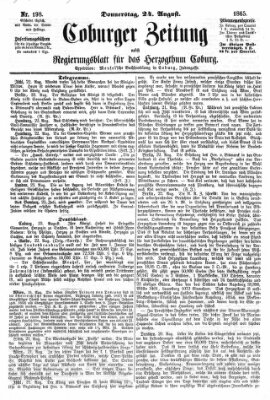 Coburger Zeitung Donnerstag 24. August 1865