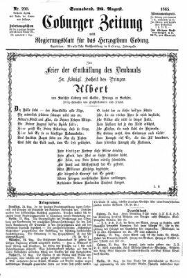 Coburger Zeitung Samstag 26. August 1865