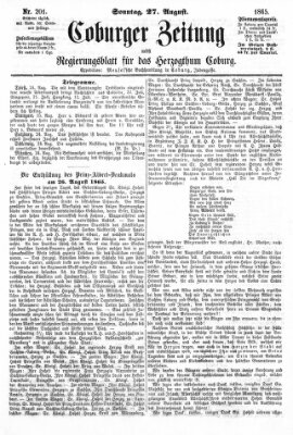 Coburger Zeitung Sonntag 27. August 1865