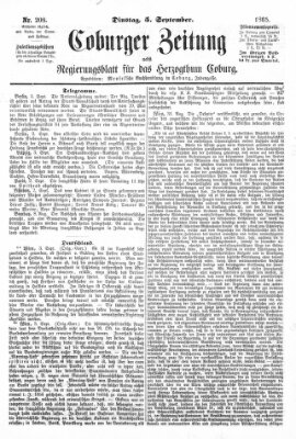 Coburger Zeitung Dienstag 5. September 1865