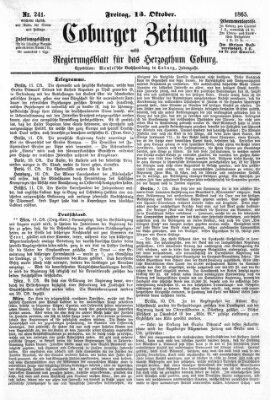 Coburger Zeitung Freitag 13. Oktober 1865