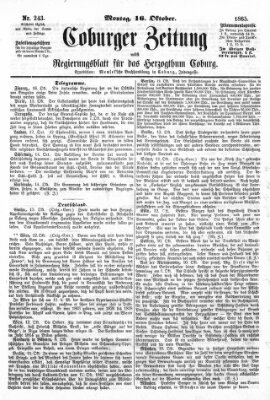 Coburger Zeitung Montag 16. Oktober 1865