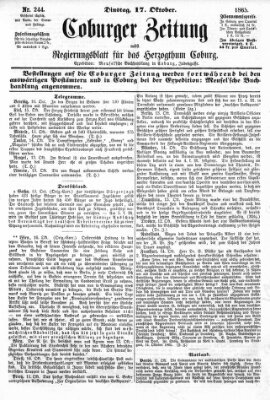 Coburger Zeitung Dienstag 17. Oktober 1865