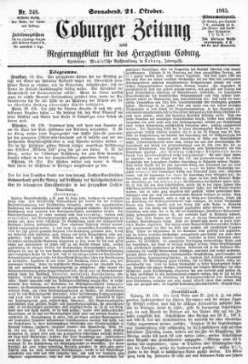 Coburger Zeitung Samstag 21. Oktober 1865