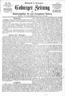 Coburger Zeitung Mittwoch 8. November 1865