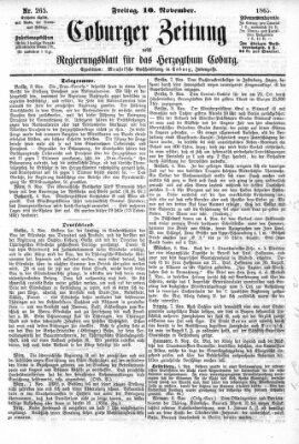 Coburger Zeitung Freitag 10. November 1865