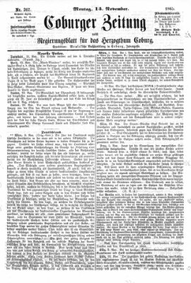 Coburger Zeitung Montag 13. November 1865