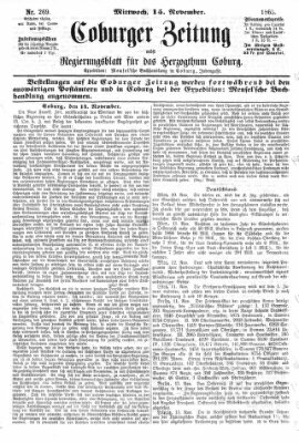 Coburger Zeitung Mittwoch 15. November 1865