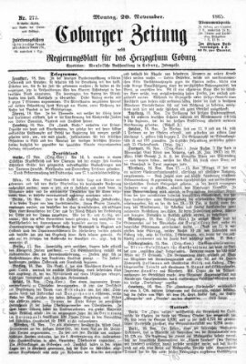 Coburger Zeitung Montag 20. November 1865