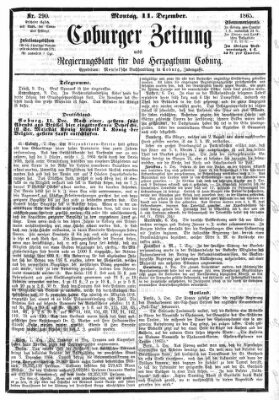 Coburger Zeitung Montag 11. Dezember 1865