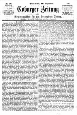 Coburger Zeitung Samstag 16. Dezember 1865