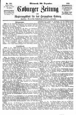 Coburger Zeitung Mittwoch 20. Dezember 1865