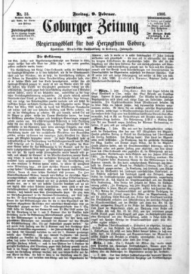 Coburger Zeitung Freitag 9. Februar 1866