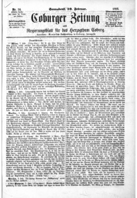 Coburger Zeitung Samstag 10. Februar 1866