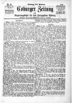 Coburger Zeitung Dienstag 13. Februar 1866