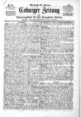 Coburger Zeitung Mittwoch 21. Februar 1866