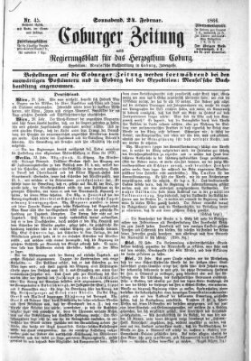 Coburger Zeitung Samstag 24. Februar 1866