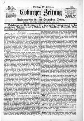 Coburger Zeitung Dienstag 27. Februar 1866