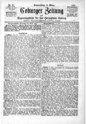 Coburger Zeitung Donnerstag 1. März 1866