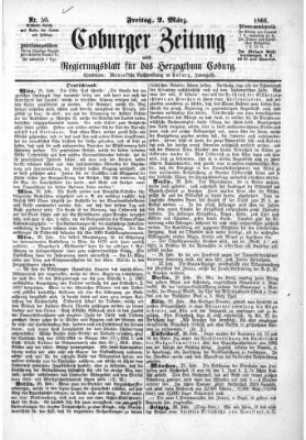 Coburger Zeitung Freitag 2. März 1866