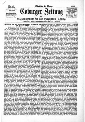 Coburger Zeitung Dienstag 6. März 1866