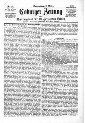 Coburger Zeitung Donnerstag 8. März 1866